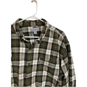 Men's Carhartt Relaxed Fit Flannel Shirt Plaid Long Sleeve Size 3XL